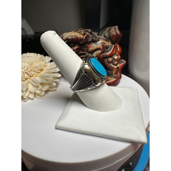 VTG Sterling Silver Turquoise Ring - Picture 2 of 10